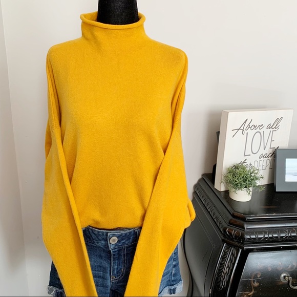 French Connection Sweaters - French Connection Ebba Mock Neck Sweater in Yellow